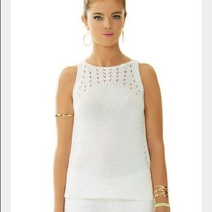 SALE ! LILLY PULITZER WHITE MAC SLEEVELESS SWEATER